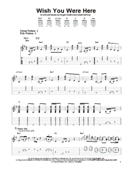 page one of Wish You Were Here (Easy Guitar Tab)