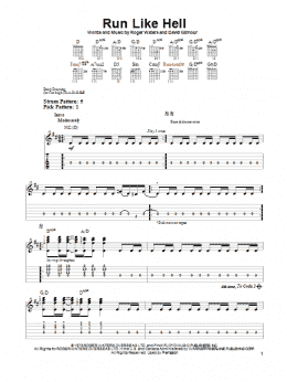 page one of Run Like Hell (Easy Guitar Tab)