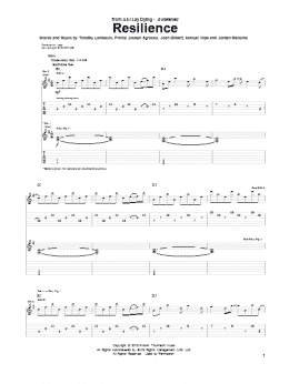 page one of Resilience (Guitar Tab)