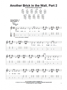 Pink Floyd - Another Brick In The Wall Part II - Sheet Music - Roger Waters