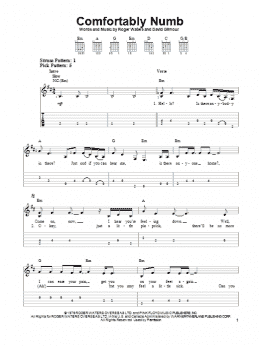 page one of Comfortably Numb (Easy Guitar Tab)