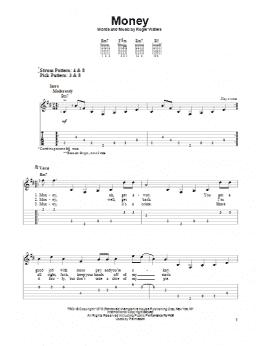 page one of Money (Easy Guitar Tab)