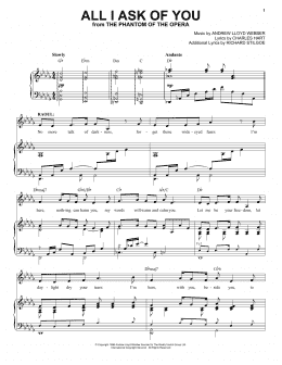 page one of All I Ask Of You (from The Phantom Of The Opera) (Piano & Vocal)