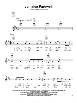 page one of Jamaica Farewell (Ukulele)