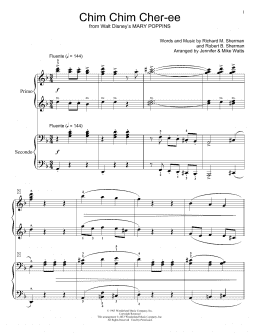 page one of Chim Chim Cher-ee (from Mary Poppins) (Piano Duet)