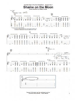 page one of Shame On The Moon (Guitar Tab)