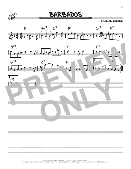 page one of Barbados (Real Book – Melody & Chords – C Instruments)