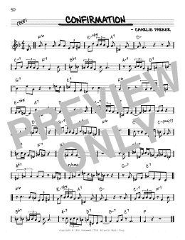 page one of Confirmation (Real Book – Melody & Chords – C Instruments)