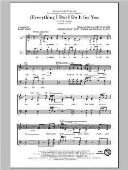 page one of (Everything I Do) I Do It For You (SATB Choir)