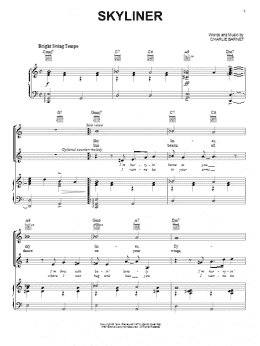 page one of Skyliner (Piano, Vocal & Guitar Chords (Right-Hand Melody))