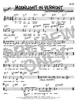 page one of Moonlight In Vermont (Real Book – Melody, Lyrics & Chords)