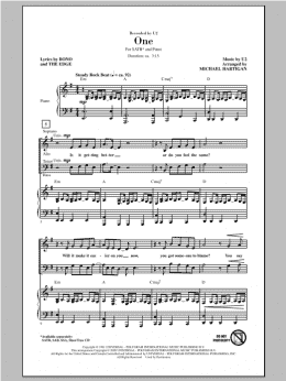 page one of One (SATB Choir)