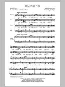 page one of Fum, Fum, Fum (SATB Choir)