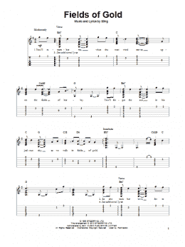 page one of Fields Of Gold (Solo Guitar)