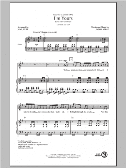 page one of I'm Yours (TTBB Choir)