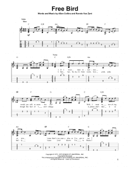 page one of Free Bird (Solo Guitar)