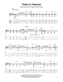 page one of Tears In Heaven (Solo Guitar)