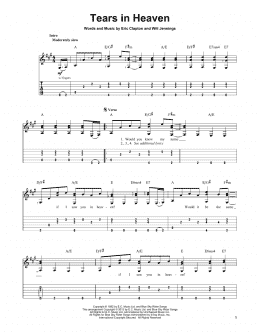 Tears In Heaven sheet music for accordion (PDF-interactive)