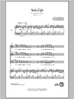 page one of Miracle Of Lights (3-Part Mixed Choir)