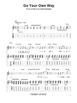 page one of Go Your Own Way (Guitar Tab (Single Guitar))