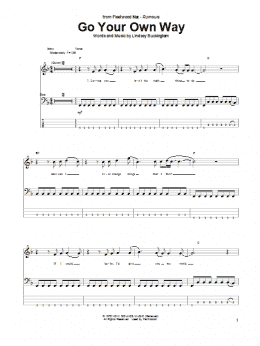 page one of Go Your Own Way (Bass Guitar Tab)