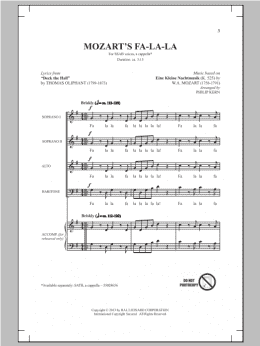 page one of Mozart's Fa-La-La (SAB Choir)