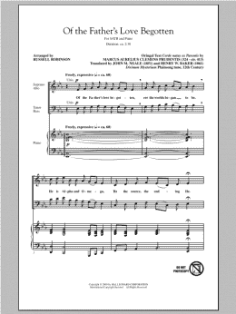 page one of Of The Father's Love Begotten (SATB Choir)