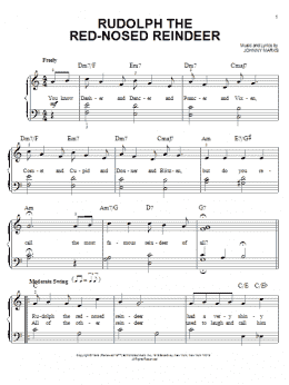 page one of Rudolph The Red-Nosed Reindeer (Very Easy Piano)