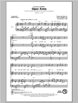 page one of Open Arms (SSA Choir)