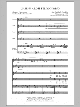 page one of Lo, How A Rose E'er Blooming (SATB Choir)