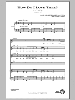 page one of How Do I Love Thee? (SATB Choir)