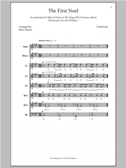 page one of The First Noel (TTBB Choir)