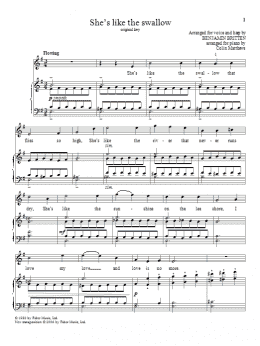 page one of She's like the swallow (Piano & Vocal)