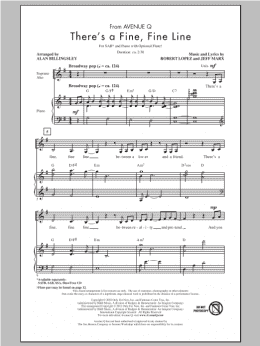 page one of There's A Fine, Fine Line (SAB Choir)