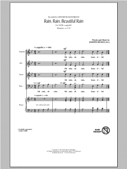 page one of Rain, Rain, Beautiful Rain (SATB Choir)