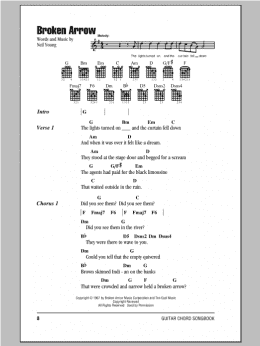 page one of Broken Arrow (Guitar Chords/Lyrics)