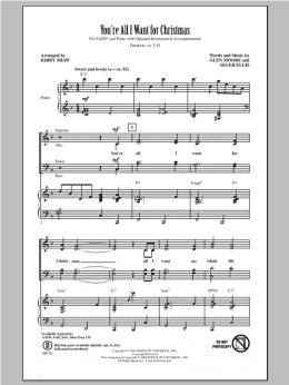 page one of You're All I Want For Christmas (SATB Choir)