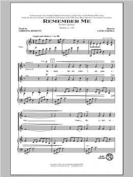 page one of Remember Me (SSA Choir)