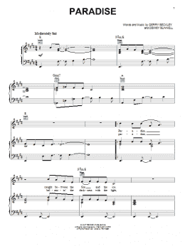 page one of Paradise (Piano, Vocal & Guitar Chords (Right-Hand Melody))