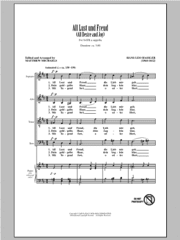 page one of All Lust Und Freud (All Desire And Joy) (SATB Choir)