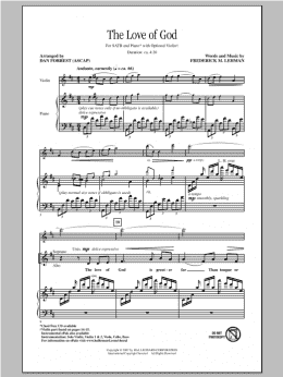 page one of The Love Of God (SATB Choir)