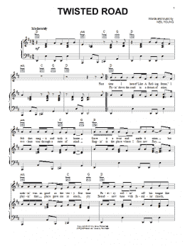 page one of Twisted Road (Piano, Vocal & Guitar Chords (Right-Hand Melody))