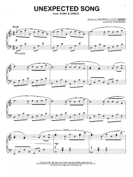 page one of Unexpected Song (from Song & Dance) (Piano Solo)