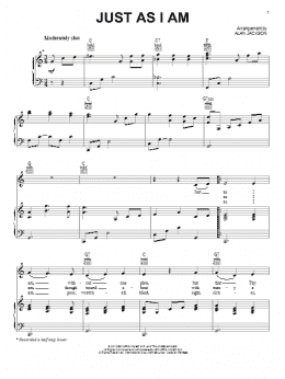 page one of Just As I Am (Piano, Vocal & Guitar Chords (Right-Hand Melody))