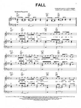 page one of Fall (Piano, Vocal & Guitar Chords (Right-Hand Melody))