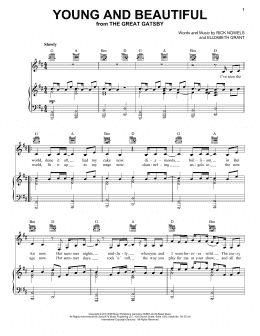 page one of Young And Beautiful (Piano, Vocal & Guitar Chords (Right-Hand Melody))