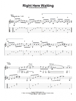 page one of Right Here Waiting (Solo Guitar)