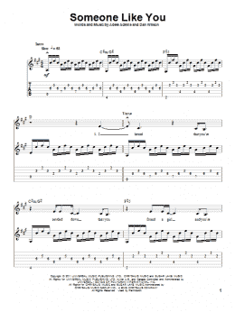 page one of Someone Like You (Solo Guitar)