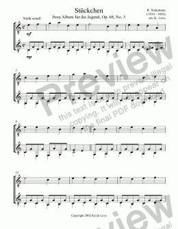 page one of Stückchen, Op. 68, No. 5 (Duo)