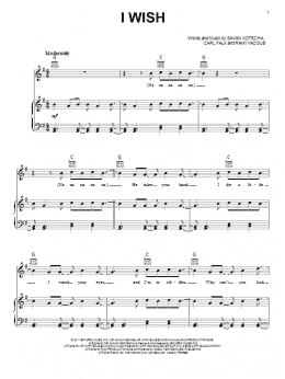 page one of I Wish (Piano, Vocal & Guitar Chords (Right-Hand Melody))